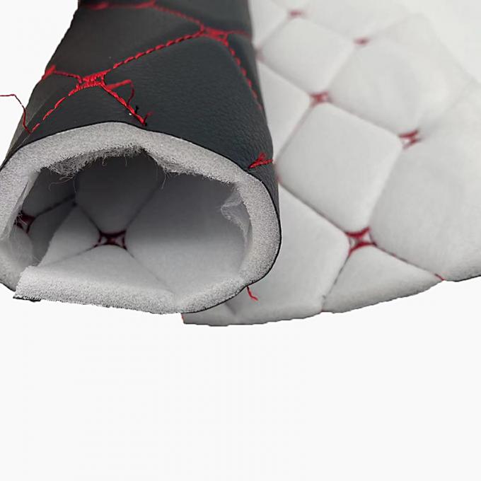 Pelle sintetica trapuntata in PVC personalizzata con ricamo, schiuma di poliuretano da 6,0 mm per rivestimenti di sedili auto, divani, tessuto in similpelle 9