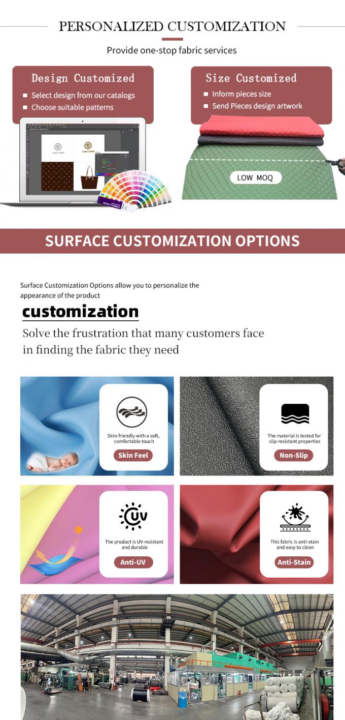 1.4mm PVC Elefante Tessitura Pelle artificiale sintetica per borsa Portafoglio Prodotti per la casa Divano Materiali di pelle finta 7