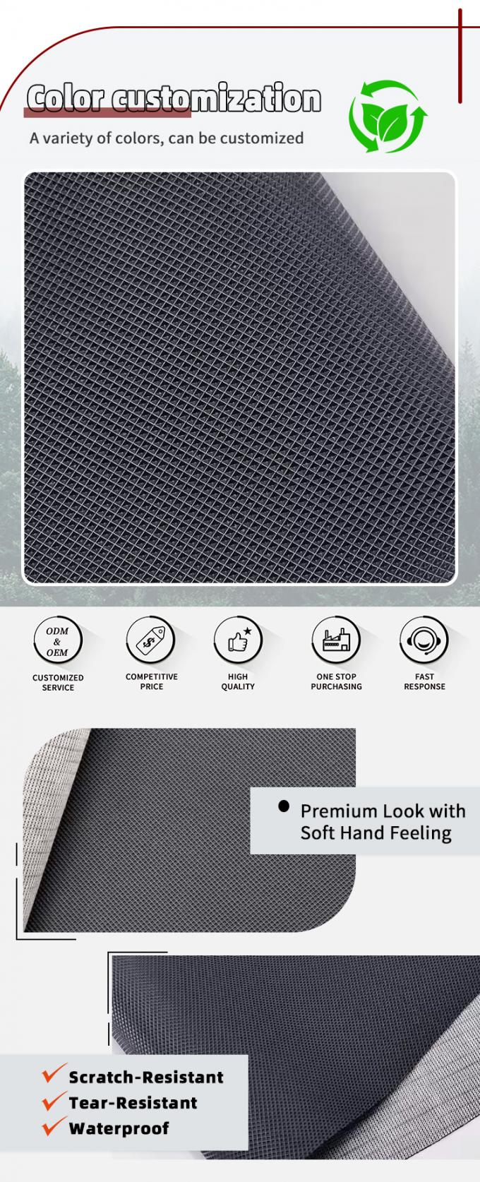 Pelle PVC resistente all'abrasione per sedili auto e mobili 4