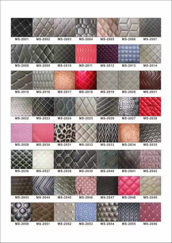 Ricamo in PVC a misura di rombo in pelle sintetica perlata con penna per copertura di sedile per auto 5