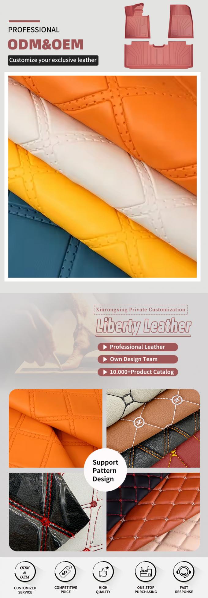 PVC Rhombus Punching Stile in rilievo Pelle sintetica artificiale per auto Piedi Sedie auto Divano Decorazione Borsa Tessuto in pelle finta 4