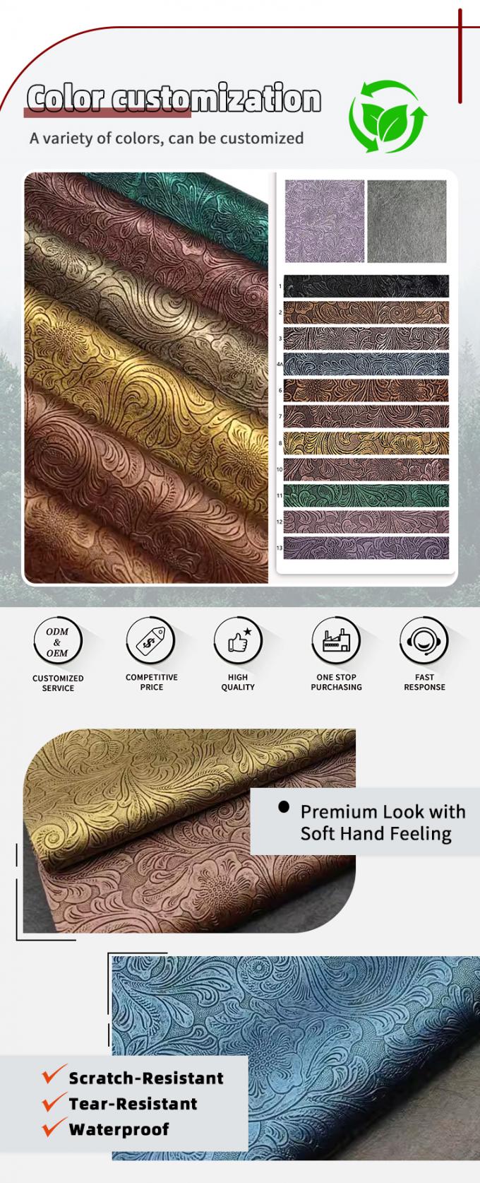 Pvc Fiore Modello Artificiale Sintetico Pelle Portafoglio Scatola Scarpe Taccuino Finta Pelle Tessuto 4