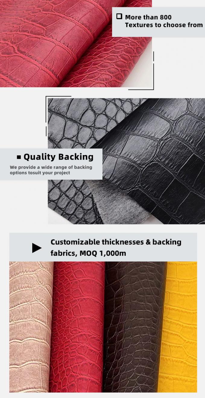 Pvc grano di bamb&ugrave; pelle sintetica artificiale portafogli scatola scarpe Ntoebook tessuto di pelle finta 5