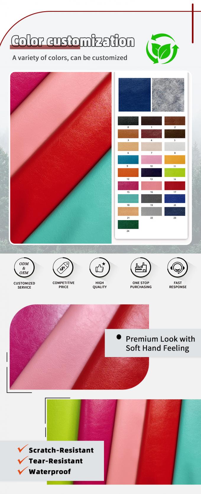 Pvc R64 grano pelle sintetica portafogli scarpe notebook tessuto di pelle 4