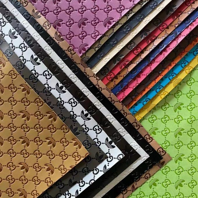 Personalizza la pelle sintetica goffrata con cambio colore in vinile PU per scarpe, borse, tappetini da tavolo, tessuto in finta pelle 7