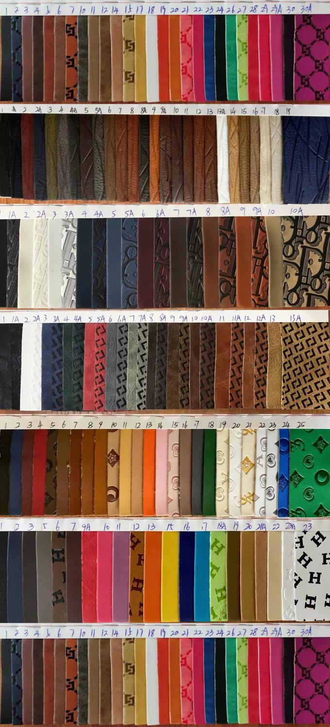 Personalizza la pelle sintetica goffrata con cambio colore in vinile PU per scarpe, borse, tappetini da tavolo, tessuto in finta pelle 19